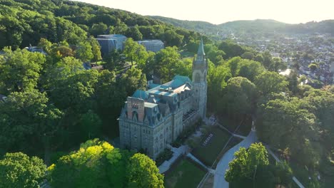 Lehigh-University.-Aerial-establishing-shot-during-golden-hour