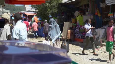 Verschiedene-Aufnahmen-Eines-Lokalen-Marktes-Am-Rande-Von-Addis-Abeba,-äthiopien