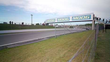 Fast-sports-car-speeds-towards-the-finish-line-at-Mosport-racetrack-during-Drive-Fest