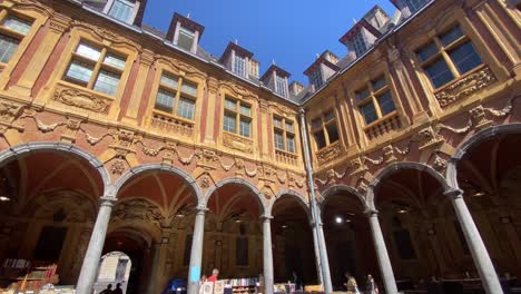 Flea-Market-Sale-At-The-Inner-Courtyard-Of-Old-Stock-Exchange-In-Lille,-France
