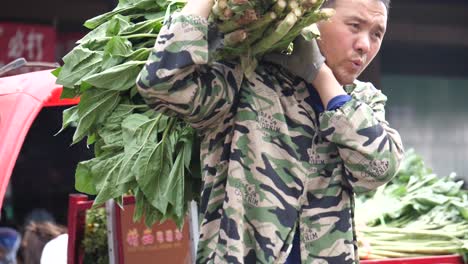 Kunming,-Yunnan,-China---September-1,-2022:-a-man-carries-a-flower-on-his-shoulder-at-the-Kunming-Dounan-Flower-Market