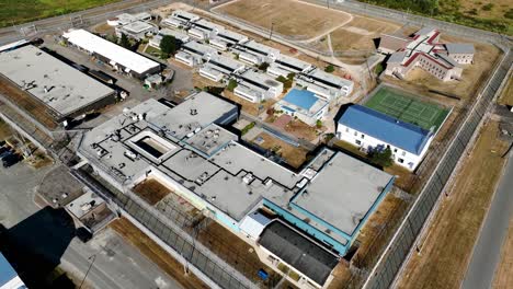 Mission-Prison-Detention-Center-In-British-Columbia,-Canada---aerial-drone-shot