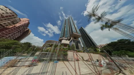Hyperlapse-of-Kwun-Tong-Town-Center-in-Yue-Man-Square,-Grand-Central