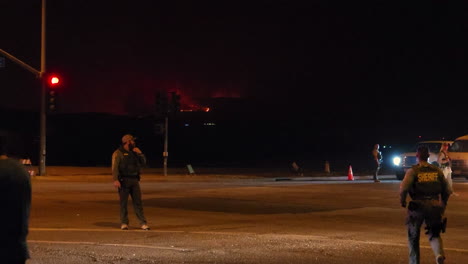 Special-forces-control-traffic-in-Hemet,-during-wildfires-of-California