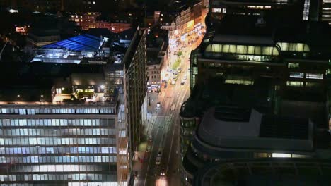 Looking-down-towards-Liverpool-Street-in-the-evening-from-Principal-Tower,-London,-United-Kingdom
