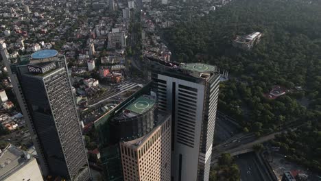 Luftaufnahme-Von-Torre-Bbva,-Torre-Mayor,-Torre-Reforma-Und-Ritz-Carlton