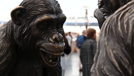 Schimpansen-Sind-Familie,-Central-London,-Vereinigtes-Königreich