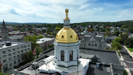 Aerial-orbit-of-Concord-New-Hampshire-State-House,-capitol-building