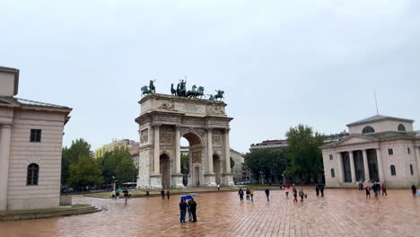 Famous-triumphal-arch-landmark-Arco-della-Pace-tourist-destination