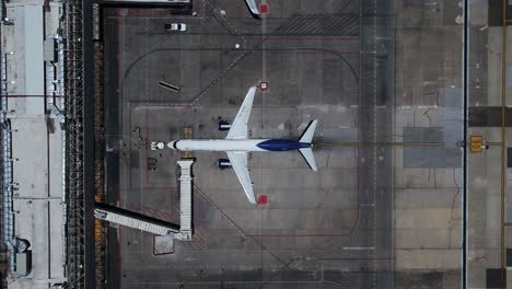 Aeromexico-Boeing-757-200-plane-parked-at-a-airport-terminal---Aerial-view