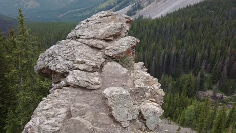 Mountain-view-over-cliff-reveal-Kananaskis-Alberta-Canada