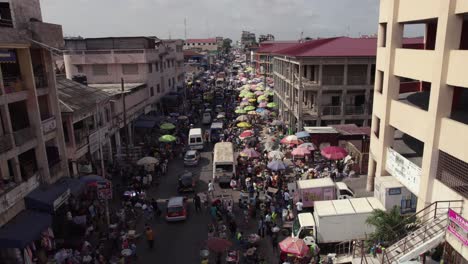 Antenne-Der-Innenstadt-Von-Accra-Ghana-Makola-Business-City