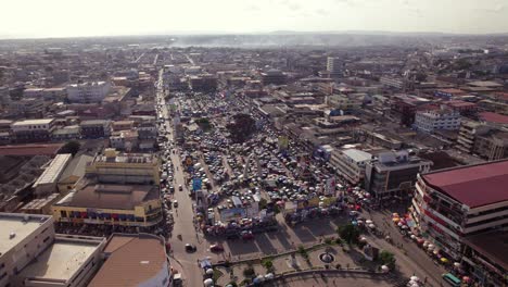 Aerial-of-Rawlings-Park-Accra-Ghana-Downtown-Business-Shopping-Center