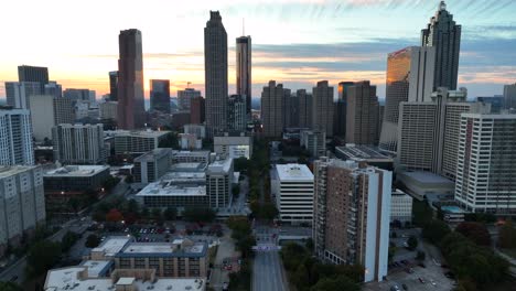 Aerial-pullback-reveals-Atlanta-Georgia-skyline