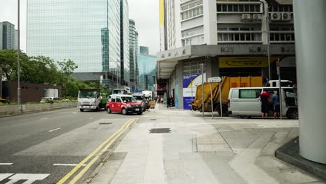 Straßenverkehr-Und-Soziale-Aktivitäten-In-Hongkong