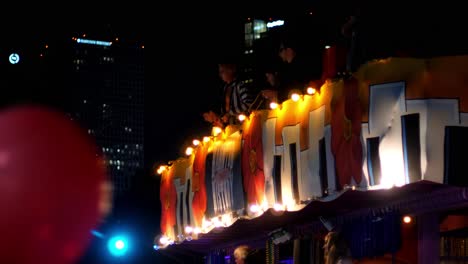 Krewe-of-Boo-Parade-Riders-Toss-Beads-New-Orleans-Night