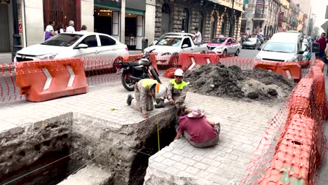 shot-of-archaeological-excavation-at-Mexico-city-downtown