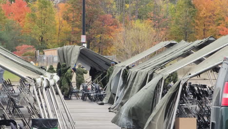 Preparativos-De-La-Ceremonia-Fúnebre-Por-Militares-Después-Del-Asesinato-De-Policías-En-Innisfil,-Ontario,-Canadá