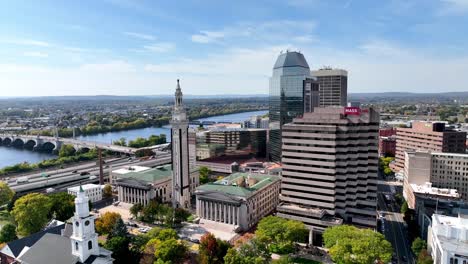 aerial-pullout-from-springfield-massachusetts-skyline