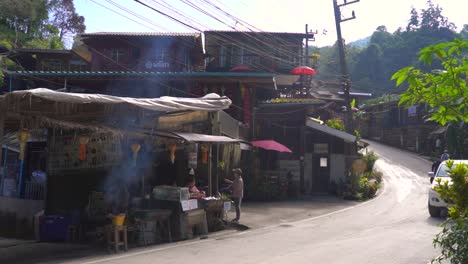 Slow-motion-scenery-in-traditional-wooden-Thai-village