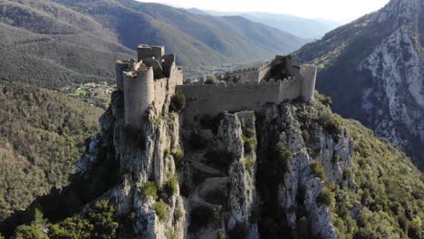 Aerial:-cathar-castle-in-southern-France