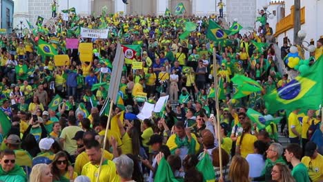 Angry-Jair-Bolsonaro-supporters-protest-October-2022-election-results-in-the-streets-of-Porto-Alegre,-Brazil