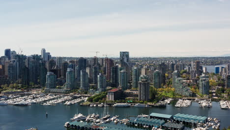 Aerial-drone-view-of-Vancouver-City,-British-Columbia,-Canada