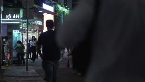 Pedestrian-zone-in-Hong-Kong.-Shot-at-night