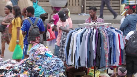 Ghana-Accra-Customers-Purchase-Second-Hand-Clothes-at-Downtown-Market