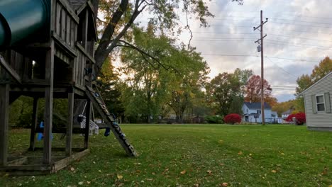 Time-lapse-of-children-playing-in-park-in-backyard