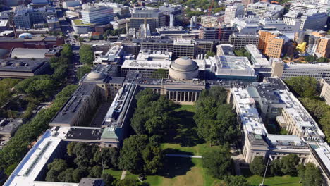Massachusetts-Institute-of-Technology-in-Cambridge,-Massachusetts---aerial-parallax-view