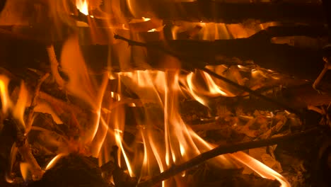 Closeup-video-of-fire-in-a-fireplace