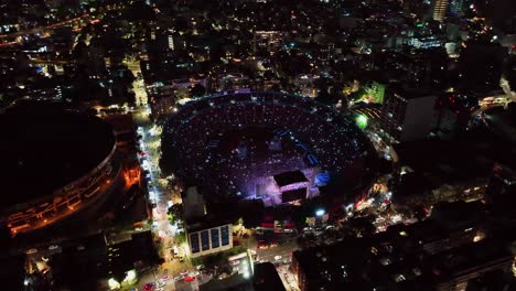 Rock-concert-at-the-Ciudad-de-los-deportes-stadium-in-Mexico-city---aerial-view