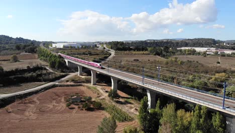 Spanish-high-speed-train-near-Barcelona