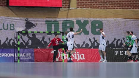 Handball-Match,-Man,-SEHA,-Europe,-Handball-action-and-goal
