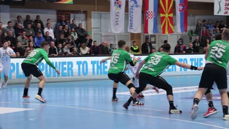 Handballspiel,-Mann,-Seha,-Europa,-Spieler-Erzielt-Tor