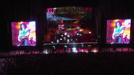 Guns-n-Roses-playing-at-the-Ciudad-de-los-deportes-Stadium,-in-Mexico-city---Aerial-view