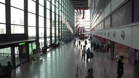 Interior-View-Of-Virgin-Atlantic-Departures-Going-Up-Escalator