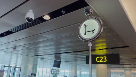 Gepäckwagen-Am-Modernen-Flughafen