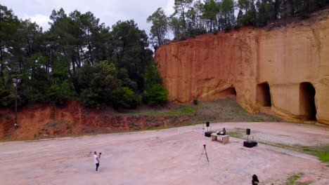 Aerial:-Music-video-shoot-at-the-ocation-of-an-abandoned-mine-in-southern-France-