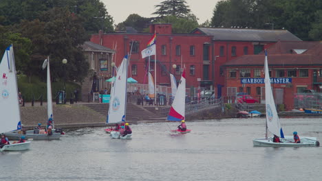 Scene-Of-People-Training-At-Baltic-Wharf-Sailing-Club-In-Bristol,-England
