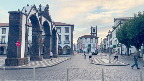 Gate-of-Ponta-Delgada-in-Historic-City-Centre-of-Sao-Miguels-in-Azores