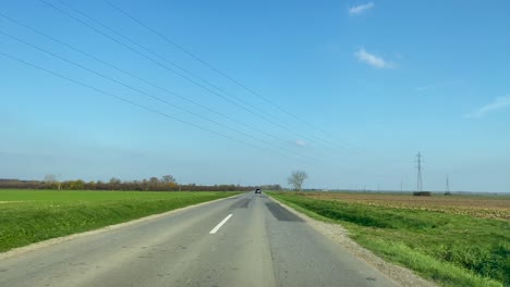 Fpv-View-Of-Driving-A-Car-In-A-Road-Trip-to-Osijek