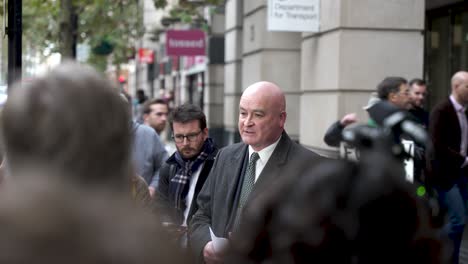 24-November-2022---RMT-General-Secretary-Mick-Lynch-Speaking-To-Reporters-Outside-Department-For-Transport-After-Strike-Talks