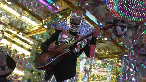 Entertainer-Playing-Guitar-Inside-Famous-Robot-Restaurant-In-Kabukicho-Shinjuku