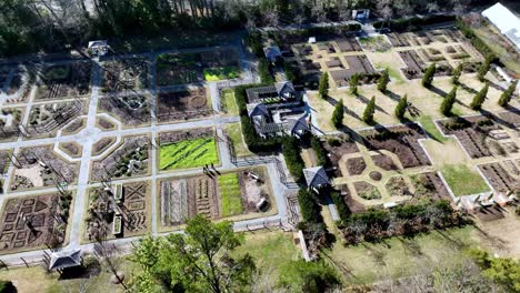 aerial-over-reynolda-gardens-in-winston-salem-nc,-north-carolina