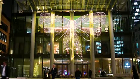 Celebrating-Christmas-at-One-Bishopsgate-Plaza,-London,-United-Kingdom