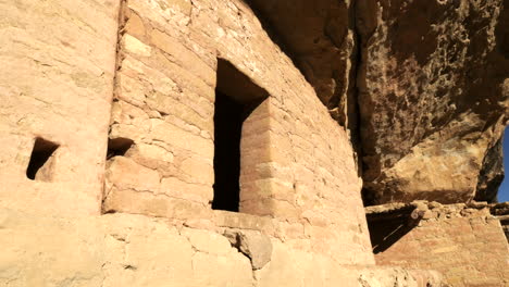 Closeup-of-Cliff-Palace-Wall-and-Entry-of-Ancestral-Pueblo-Ruin-at-Mesa-Verde