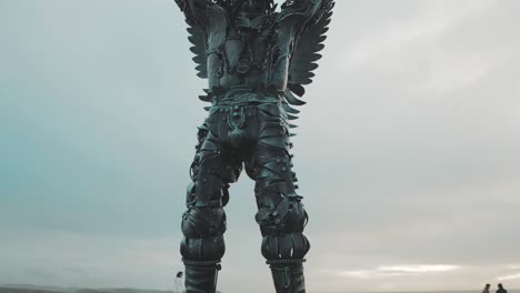 The-impressive-metal-Archangel-Statue-stands-tall-at-Milfontes-coast