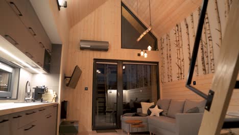 Interior-of-Cozy-Wooden-Cabin-with-Modern-Decors